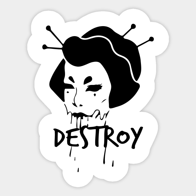 Destroy Geisha Zombie Sticker by IAKUKI